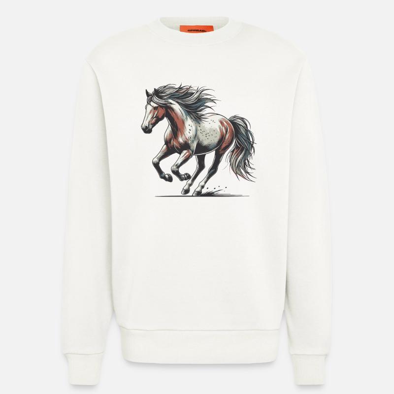 Cheval - Sweat bio décontracté fabriqué en UE - OFF WHITE