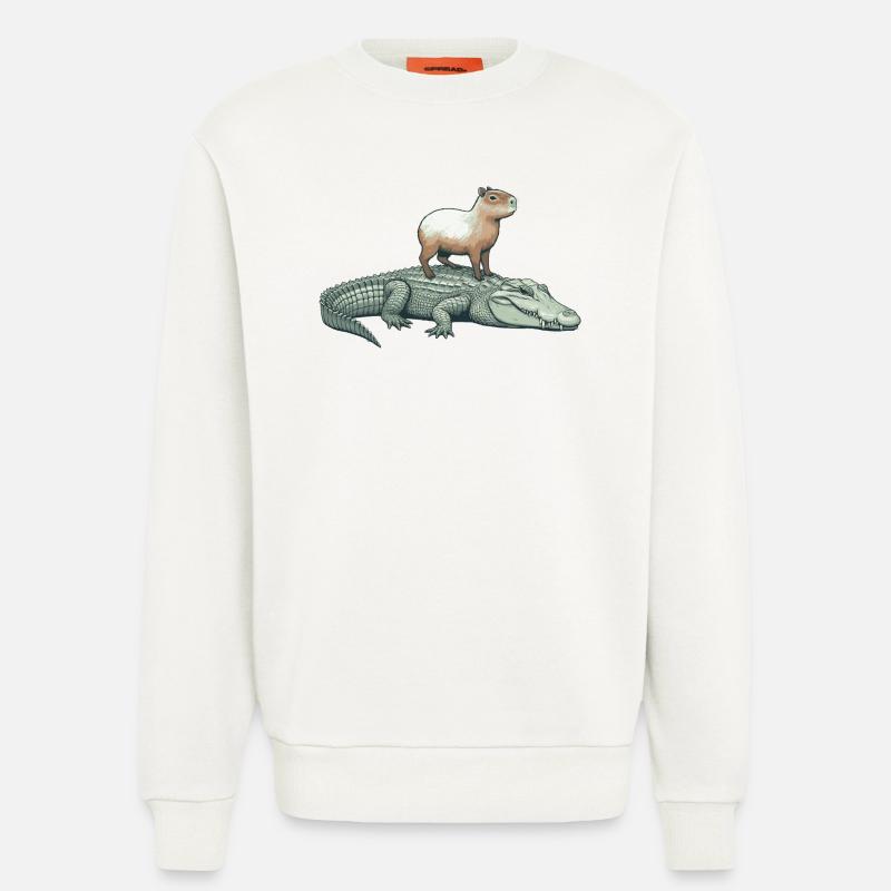 Capy & Croc Dreamteam - Sweatshirt - made by SPREAD  - OFF WHITE
