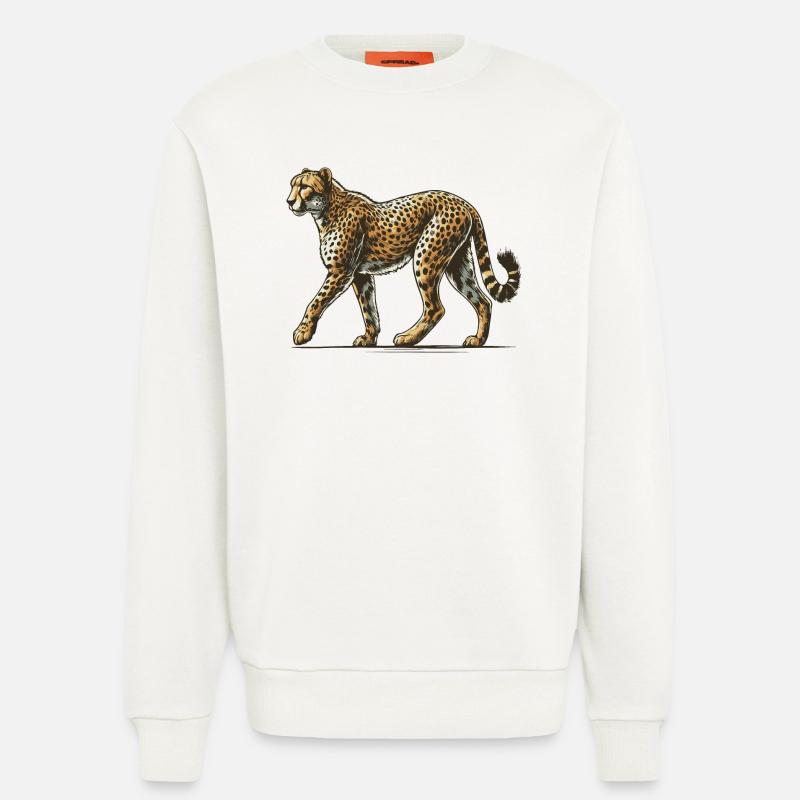 Guépard - Sweat bio décontracté fabriqué en UE - OFF WHITE