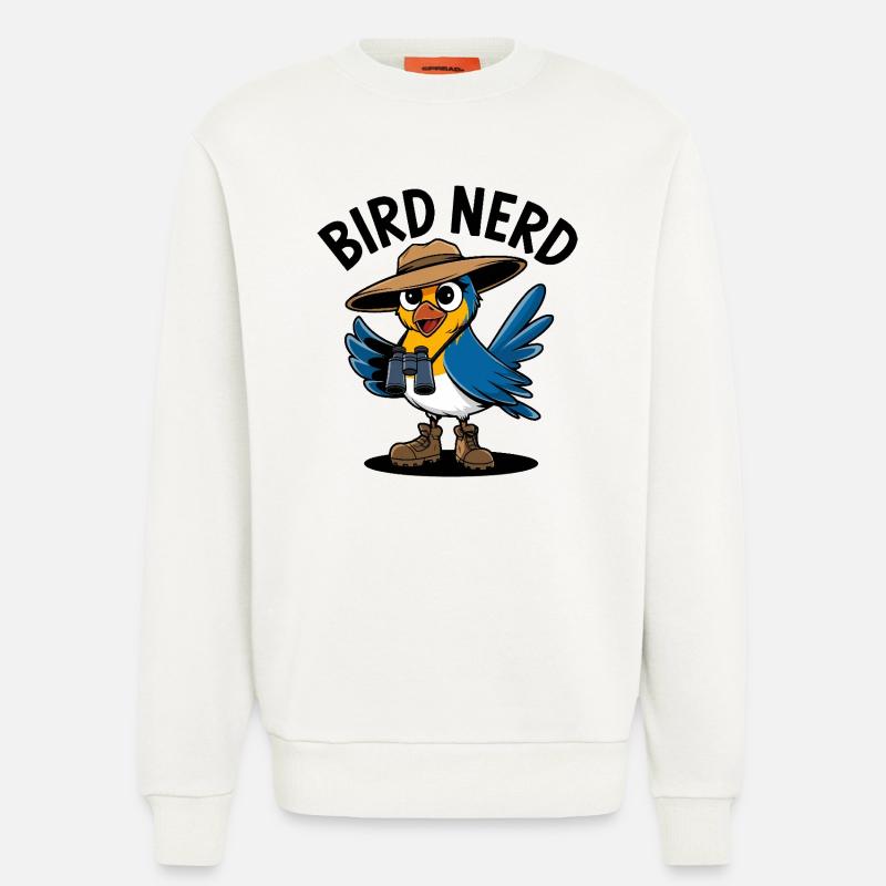 Vogel-Nerd-Entdecker - Sweatshirt - made by SPREAD  - OFF WHITE