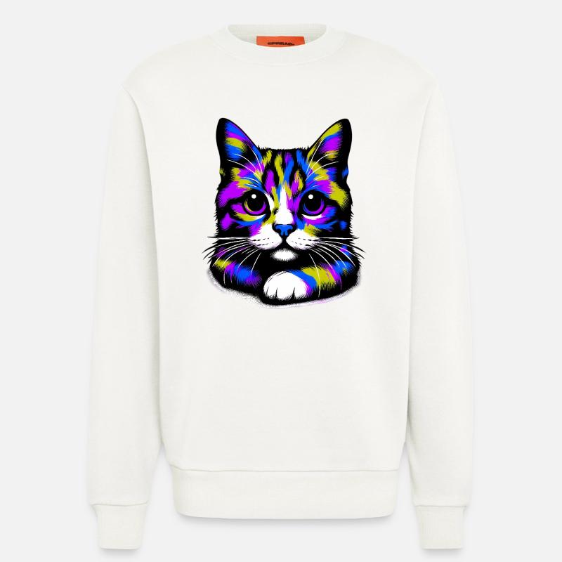 Katze - Sweatshirt - made by SPREAD  - OFF WHITE