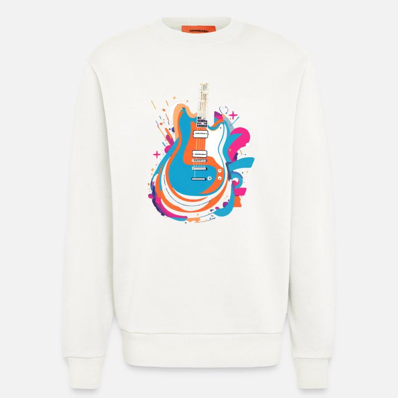 Bunte E-Gitarre - Sweatshirt - made by SPREAD  - OFF WHITE