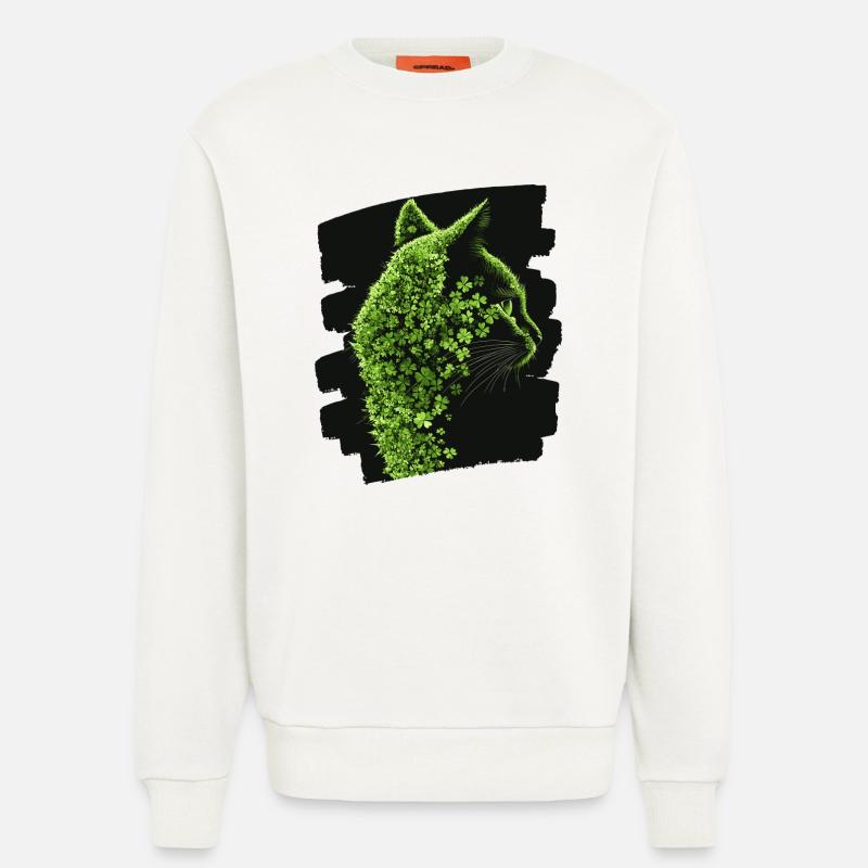 St Patricks day Katze - Sweatshirt - made by SPREAD  - OFF WHITE