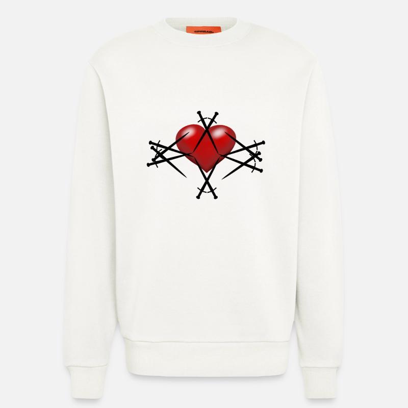Épée Épées Coeur Guerrier Épéiste - Sweat bio décontracté fabriqué en UE - OFF WHITE
