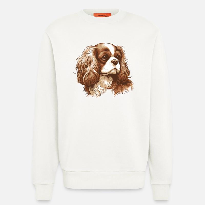 Cavalier King Charles Spaniel - Sweat bio décontracté fabriqué en UE - OFF WHITE