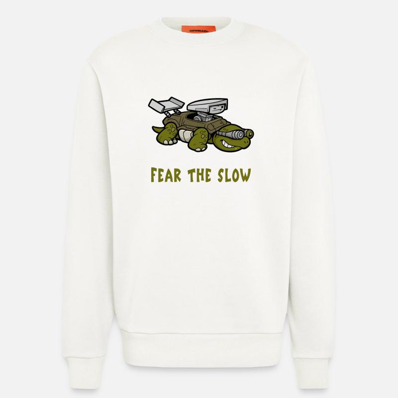 Angst vor der Langsamkeit Schildkröte - Sweatshirt - made by SPREAD  - OFF WHITE