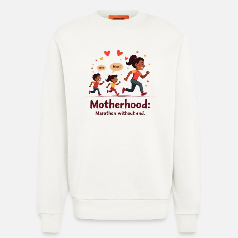 Muttersein: Marathon ohne Ende. - Sweatshirt - made by SPREAD  - OFF WHITE