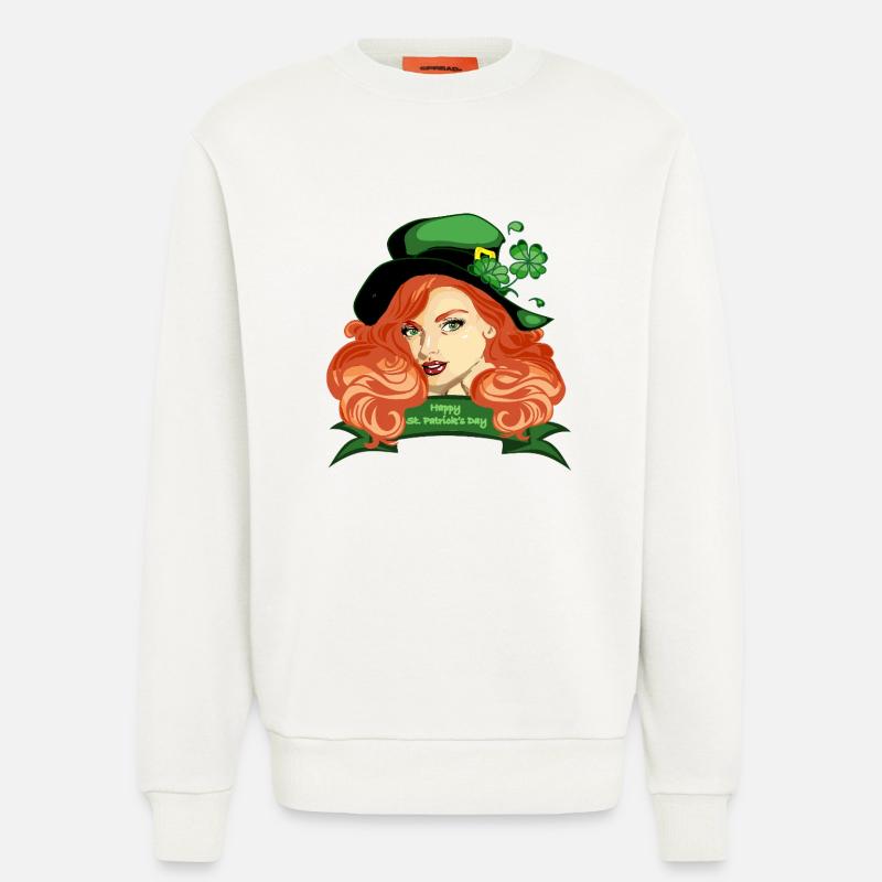 St. Patricks Pinup-Kleeblatthut - Sweatshirt - made by SPREAD  - OFF WHITE