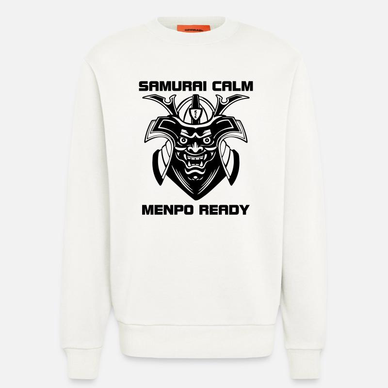 Samurai Calm – Menpo bereit - Sweatshirt - made by SPREAD - OFF WHITE
