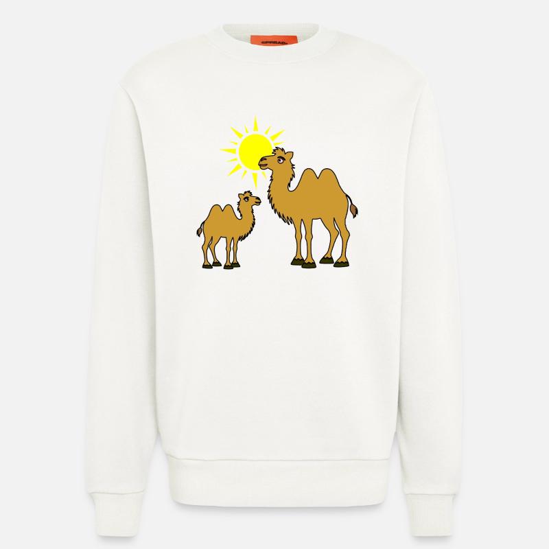 Mutter und Baby Kamel mit Sonne - Sweatshirt - made by SPREAD  - OFF WHITE