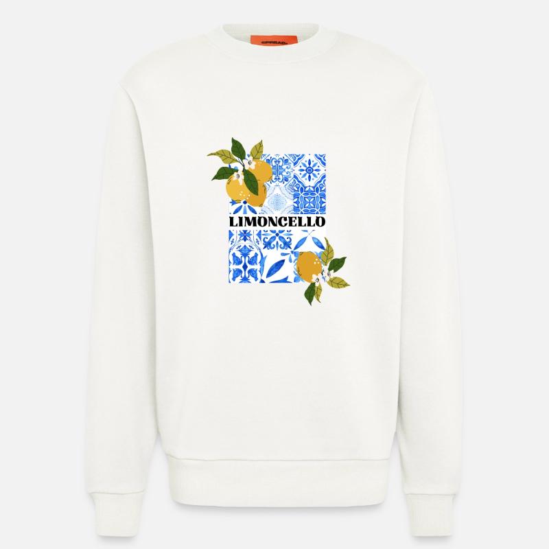 Limoncello – Citrus and Azulejo Pattern - Sweatshirt - made by SPREAD - OFF WHITE