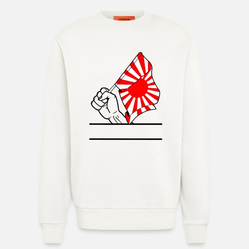 Faust mit aufgehender Sonne Flagge 2 - Sweatshirt - made by SPREAD  - OFF WHITE