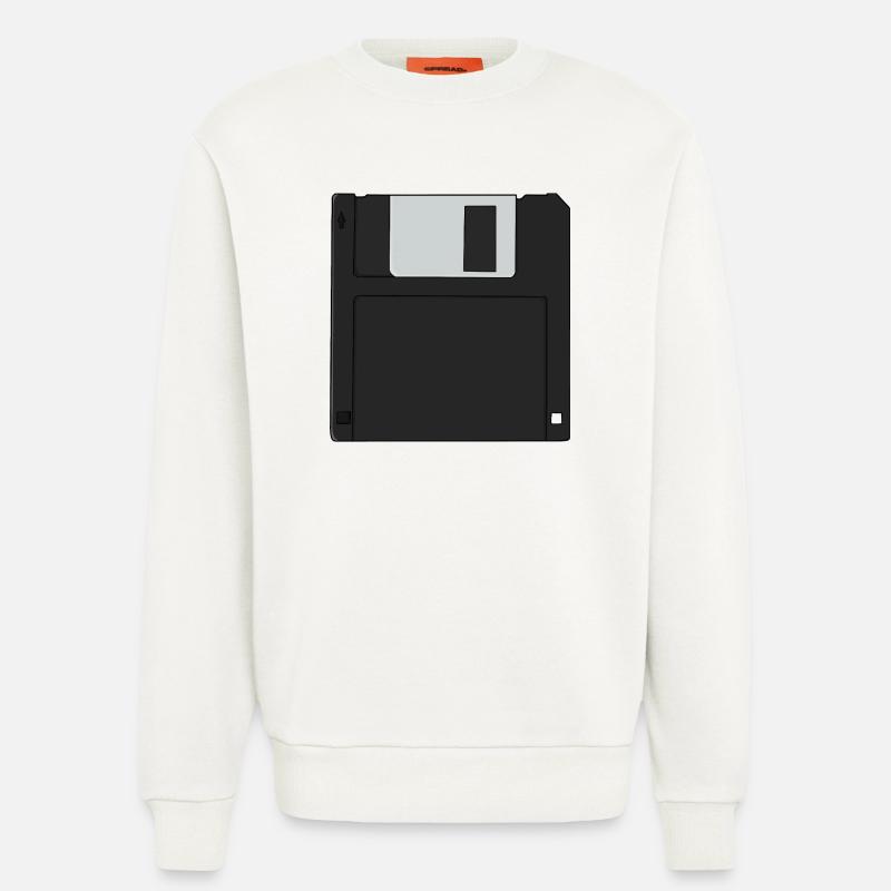 Nostalgic 3½ inch Diskette Retro Floppy Disk - Sweatshirt - made by SPREAD  - OFF WHITE