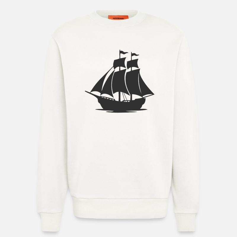 Mysteriöse Silhouette eines Segelschiffs - Sweatshirt - made by SPREAD  - OFF WHITE