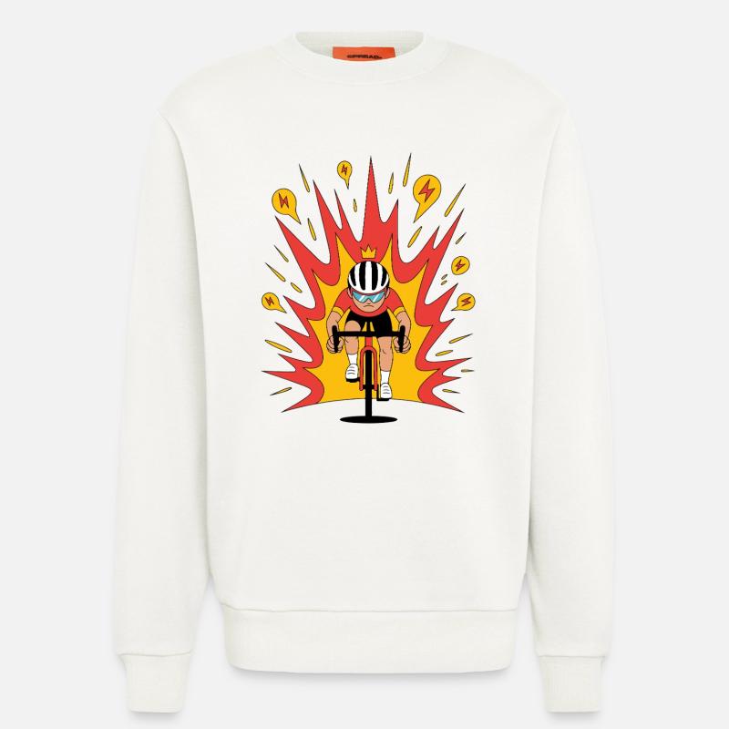 Angriffsmodus Radfahrer Krone Karikatur - Sweatshirt - made by SPREAD  - OFF WHITE