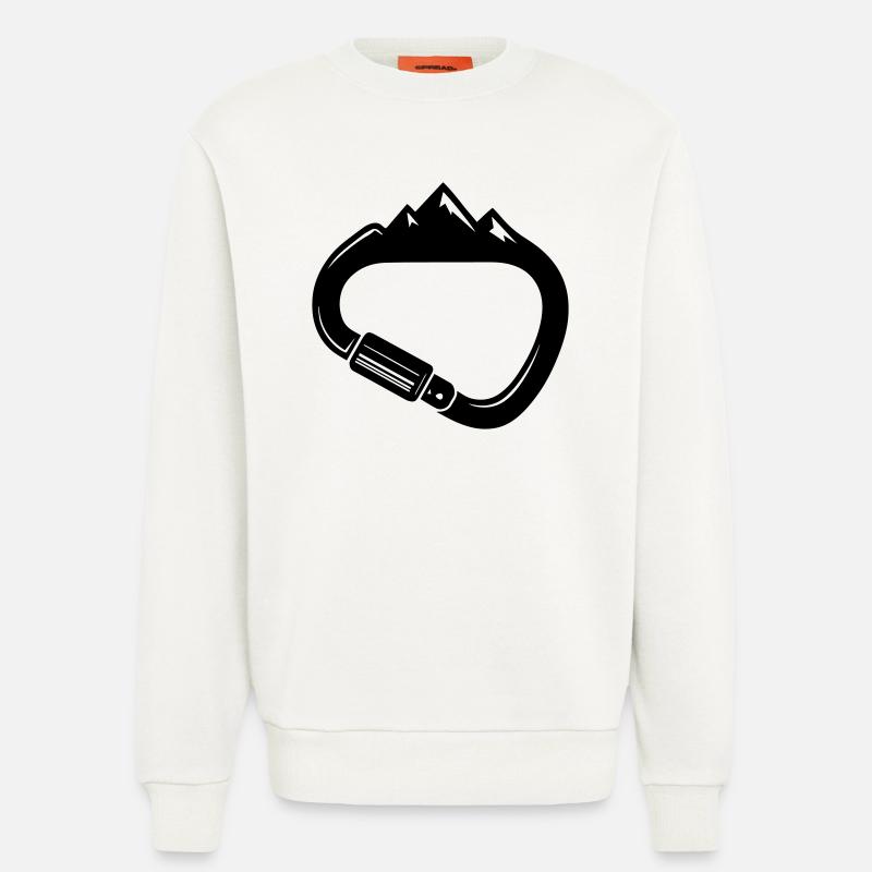 Karabiner und Berge – Einfach Klettern - Sweatshirt - made by SPREAD  - OFF WHITE