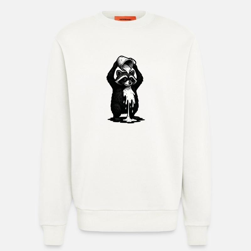 Waschbär mit Farbeimer - Sweatshirt - made by SPREAD  - OFF WHITE