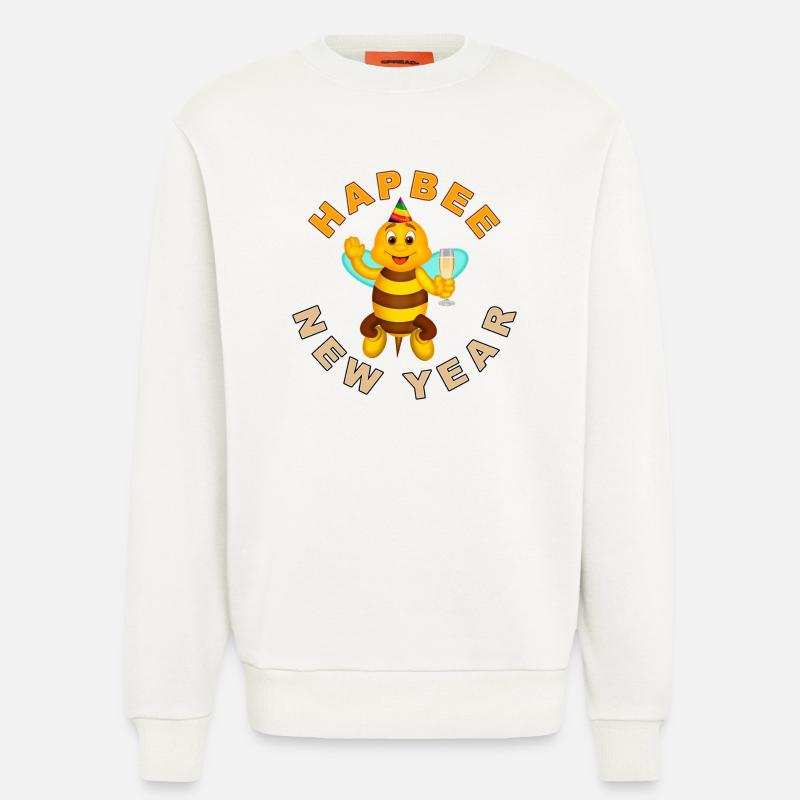 HAPBEE Neujahr mit Text 2 - Sweatshirt - made by SPREAD  - OFF WHITE