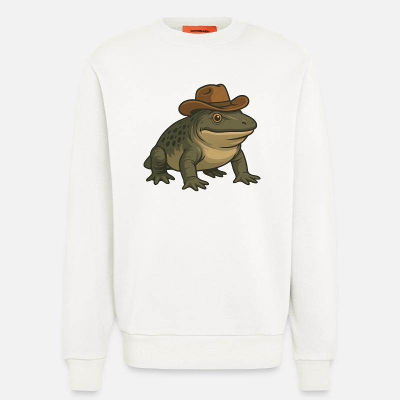 Urzeitliches Amphibium Cartoon Texas Evolution - Sweatshirt - made by SPREAD - OFF WHITE