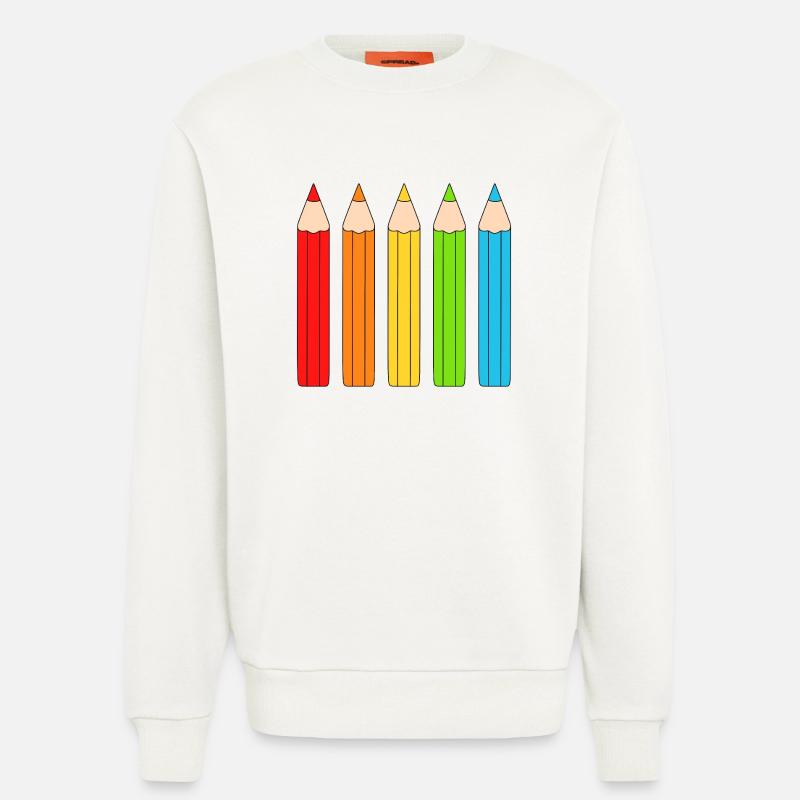 Lebendiges Farbstift-Array-Design - Sweatshirt - made by SPREAD  - OFF WHITE