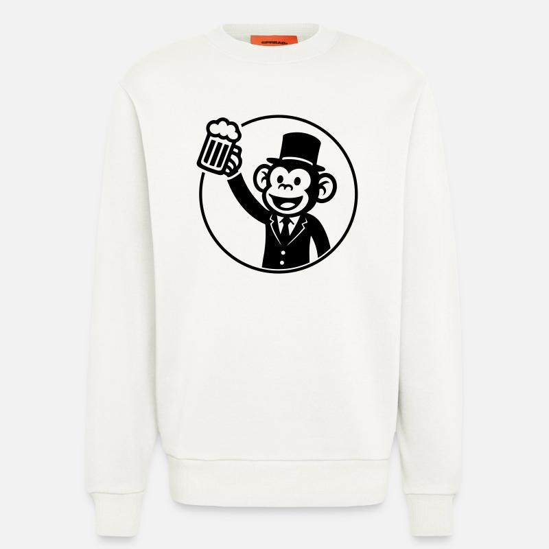 Affe Bräutigam Junggeselle Bier - Sweatshirt - made by SPREAD  - OFF WHITE