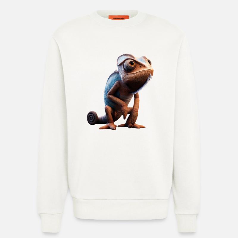 Chamäleon Echse Reptil Chameleon Leguan Eidechse - Sweatshirt - made by SPREAD  - OFF WHITE