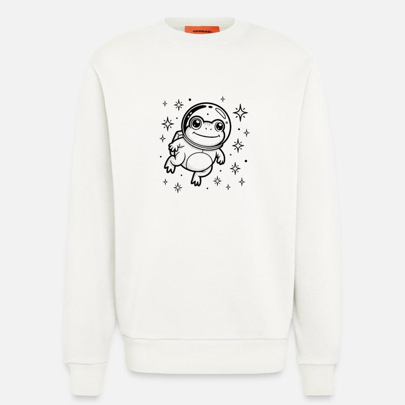Frog in Space - Cool Astonomy Logo - Sweatshirt - made by SPREAD  - OFF WHITE