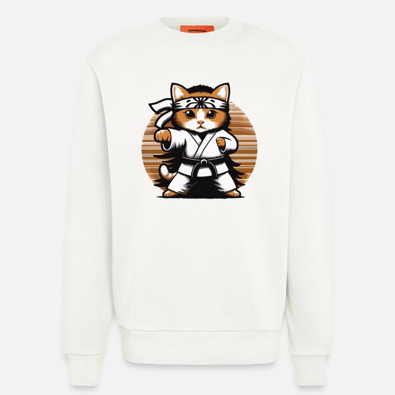 Kawaii Katze Karate Dojo Design - Sweatshirt - made by SPREAD  - OFF WHITE