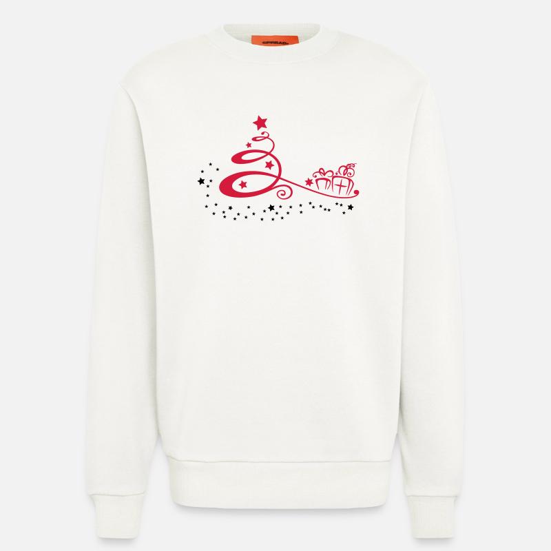 Weihnachtsbaum mit Sternen und Geschenken - Sweatshirt - made by SPREAD  - OFF WHITE