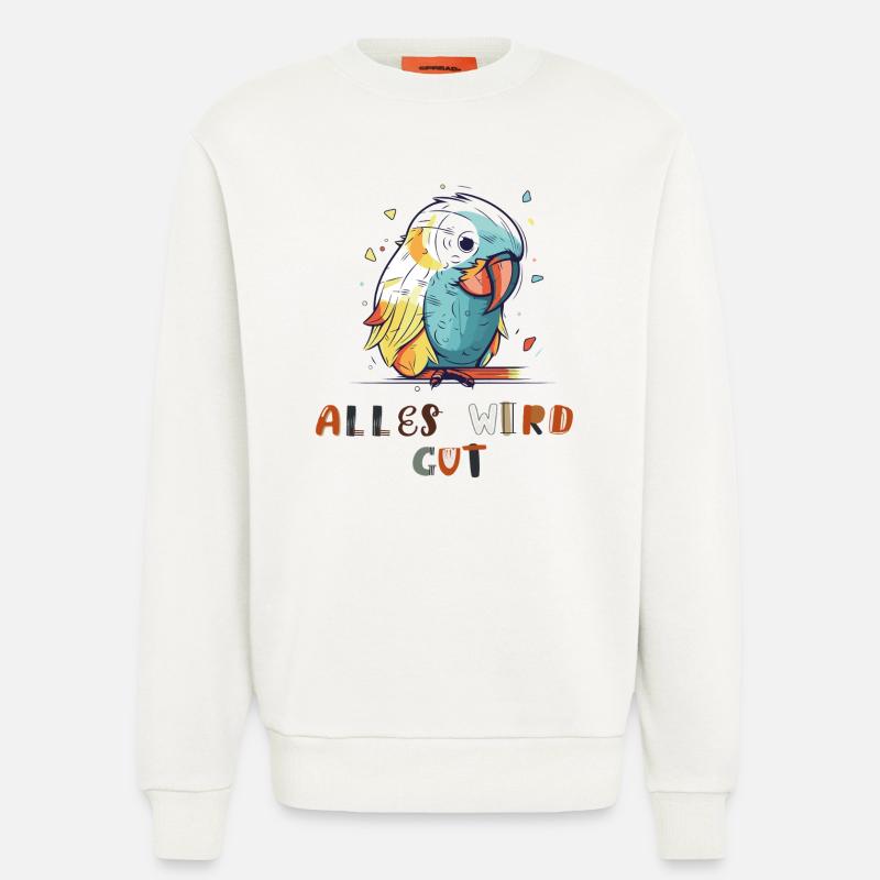 Bunter Papagei, alles wird gut - Sweatshirt - made by SPREAD  - OFF WHITE
