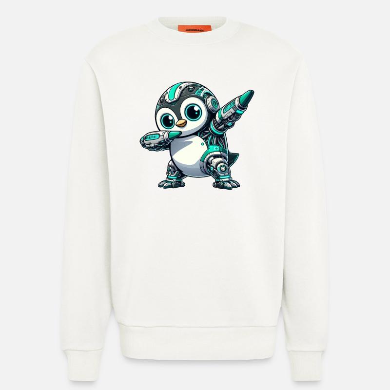 Futuristischer Pinguin Roboter Cyborg Technik  - Sweatshirt - made by SPREAD  - OFF WHITE
