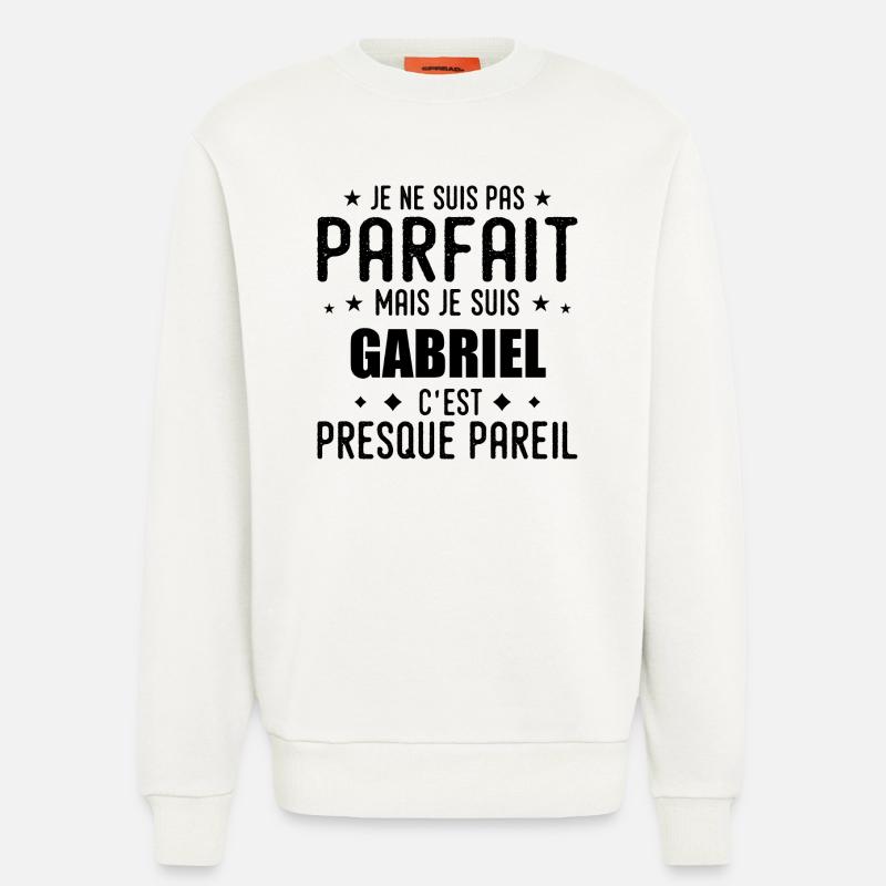 Gabriel: authentisch, unvollkommen, oberflächlich, perfekt - Sweatshirt - made by SPREAD  - OFF WHITE