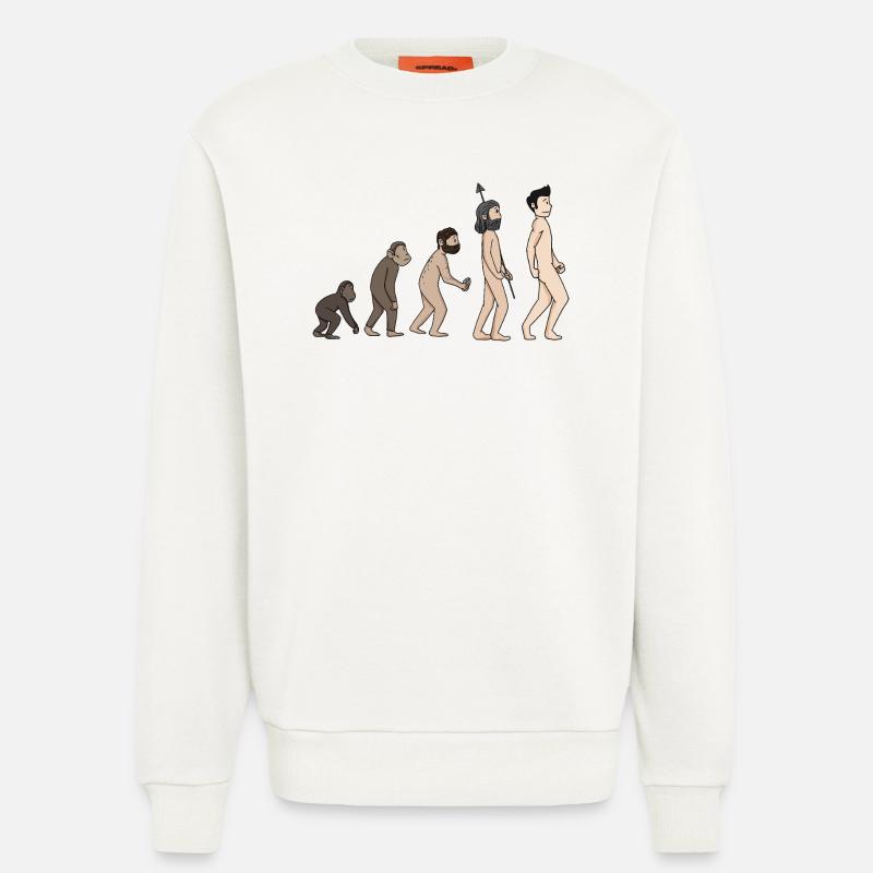 Human Development - Evolution Illustration - Sweatshirt - made by SPREAD  - OFF WHITE