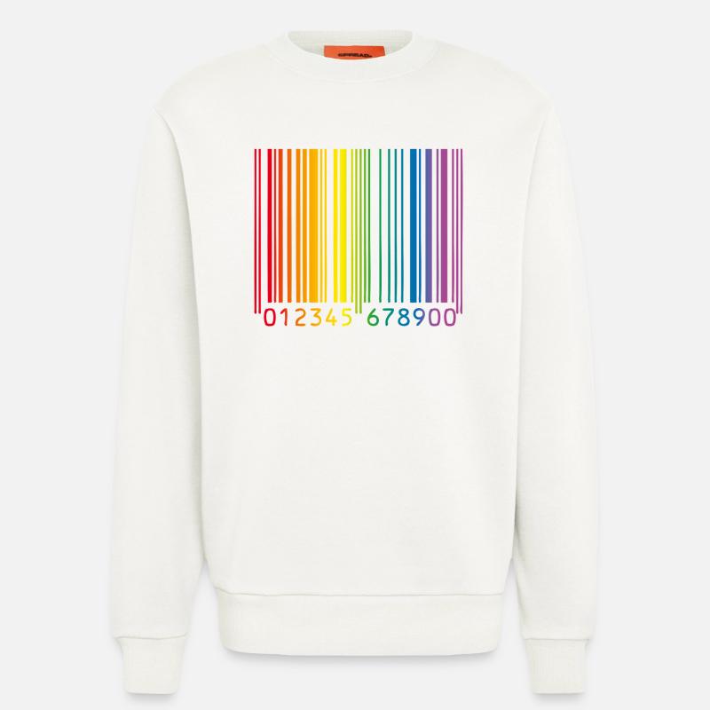 Schwuler Barcode - Sweatshirt - made by SPREAD  - OFF WHITE