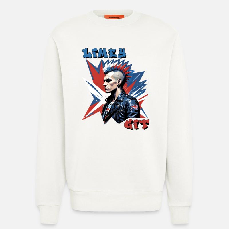 Limey Git Grafik im britischen Punk-Stil - Sweatshirt - made by SPREAD  - OFF WHITE