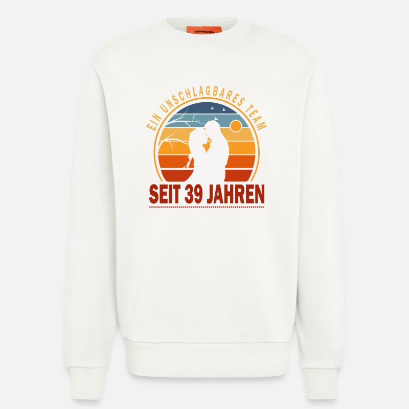 39 Jahre Beziehung Geschenk Ehemann Ehefrau - Sweatshirt - made by SPREAD  - OFF WHITE