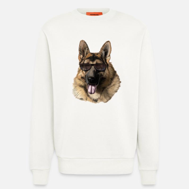 Cool Deutscher Schäferhund mit Sonnenbrille - Sweatshirt - made by SPREAD  - OFF WHITE