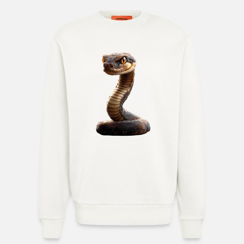 Schlange Python Kobra Klapperschlange Schlangen - Sweatshirt - made by SPREAD  - OFF WHITE