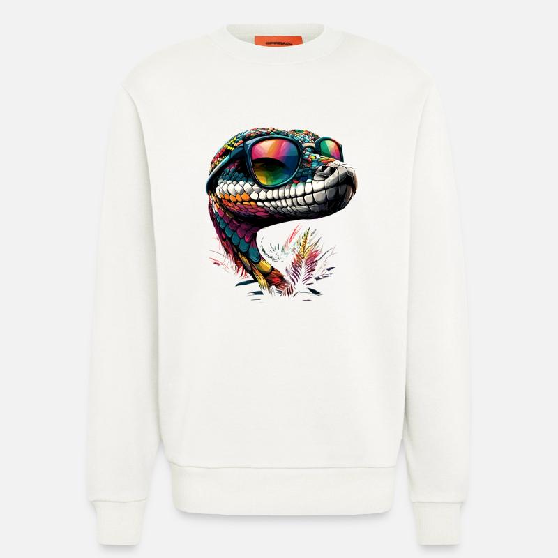Schlange Python Kobra Klapperschlange Schlangen - Sweatshirt - made by SPREAD  - OFF WHITE