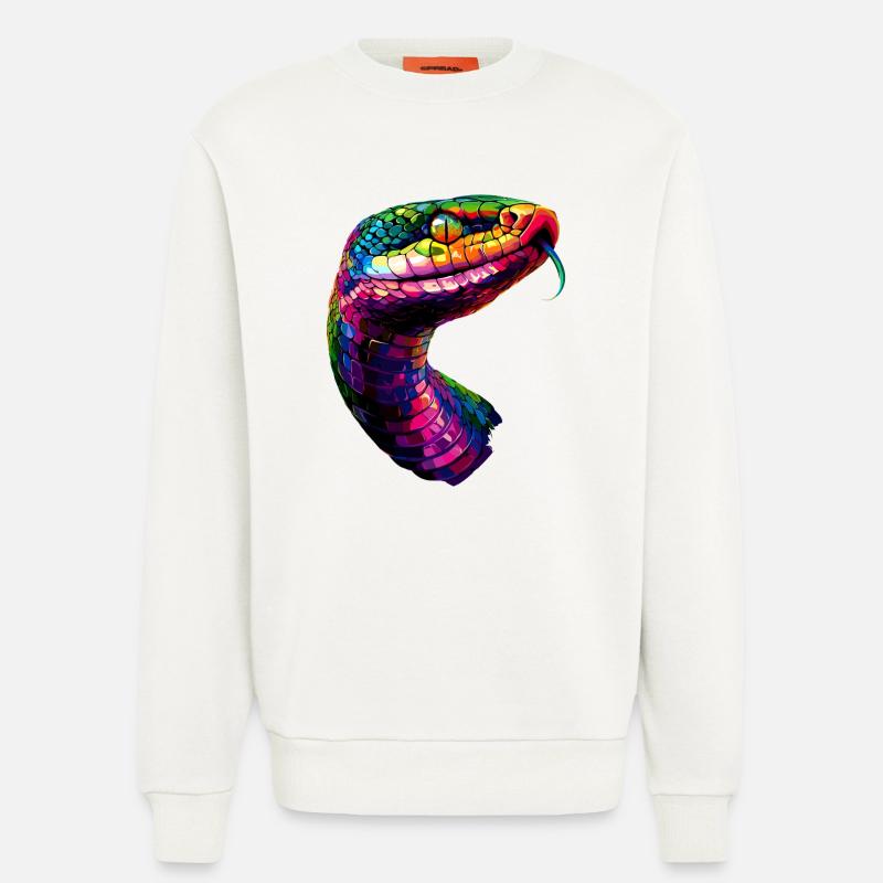 snake, python, cobra, rattlesnake, snakes - Sweatshirt - made by SPREAD  - OFF WHITE