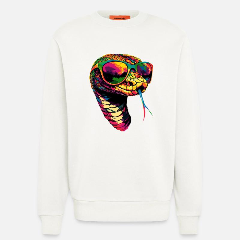 Schlange Python Kobra Klapperschlange Schlangen - Sweatshirt - made by SPREAD  - OFF WHITE