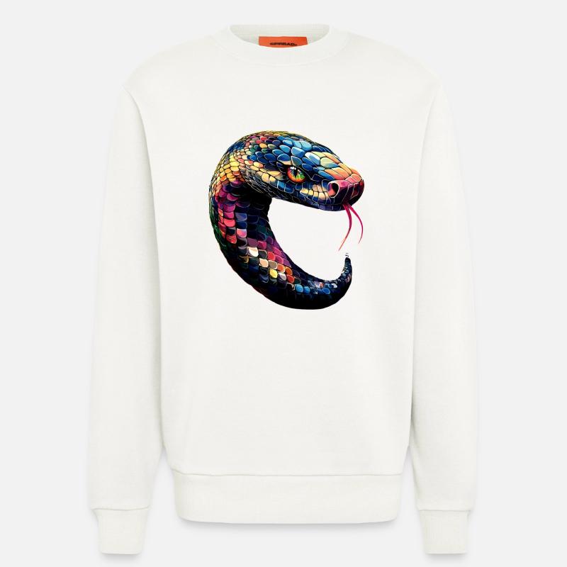 Schlange Python Kobra Klapperschlange Schlangen - Sweatshirt - made by SPREAD  - OFF WHITE