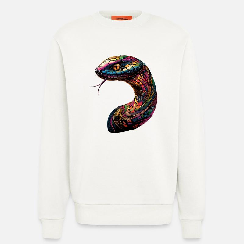 Schlange Python Kobra Klapperschlange Schlangen - Sweatshirt - made by SPREAD  - OFF WHITE