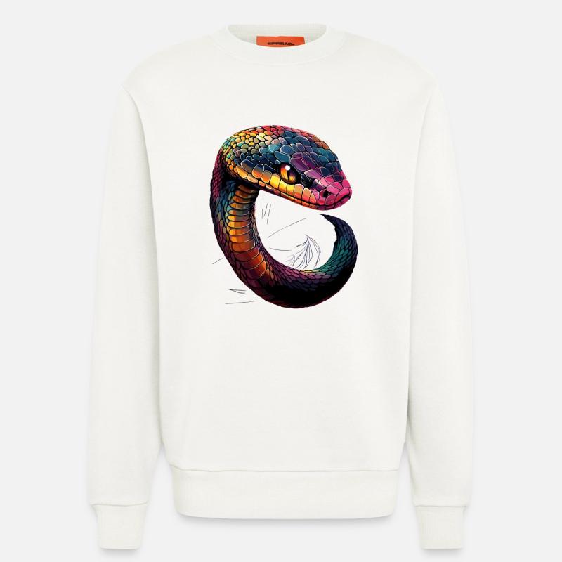 snake, python, cobra, rattlesnake, snakes - Sweatshirt - made by SPREAD  - OFF WHITE