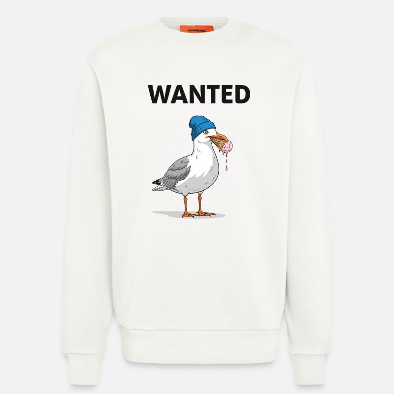 Gesucht Möwe Eiscreme Abenteuer - Sweat bio décontracté fabriqué en UE - OFF WHITE