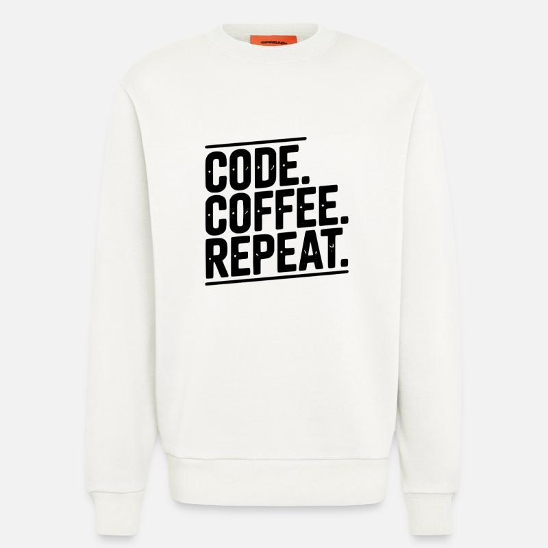 Code Kaffee-Wiederholung - Sweatshirt - made by SPREAD  - OFF WHITE