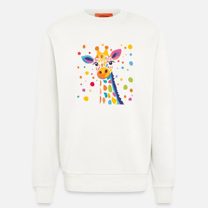 Königliche Giraffe Farbkonfetti - Sweatshirt - made by SPREAD  - OFF WHITE
