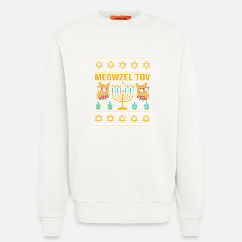 Hanoukka Hanoukka Hanoukka - Sweat bio décontracté fabriqué en UE - OFF WHITE