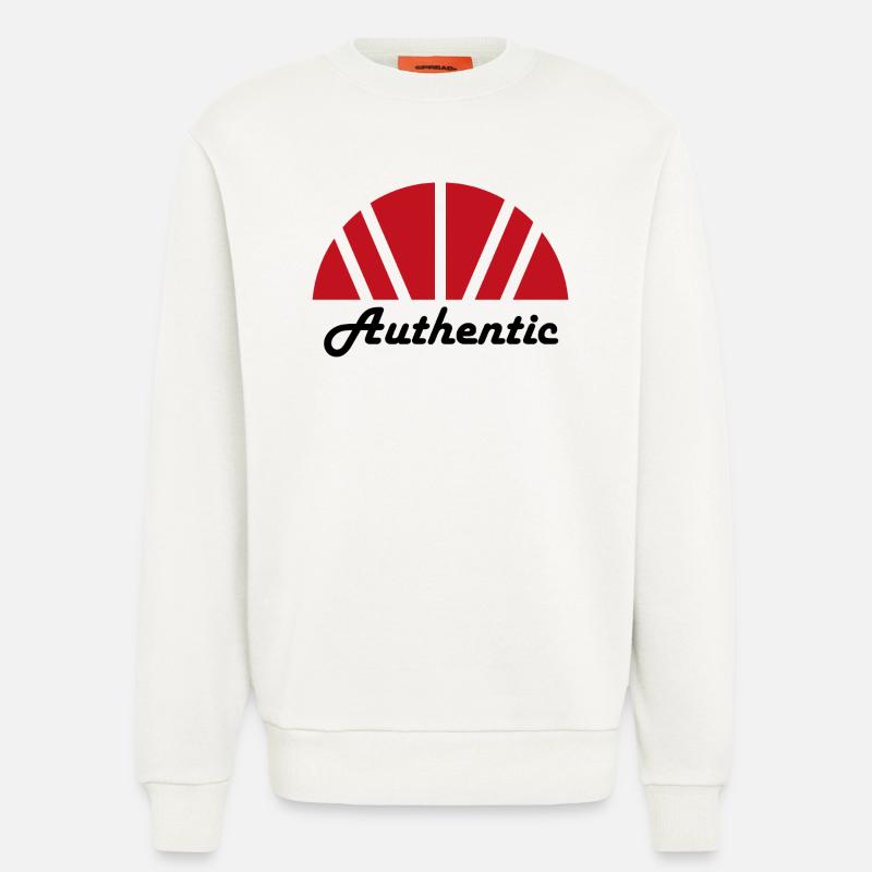 Authentische abstrakte Red Ray Dawn - Sweatshirt - made by SPREAD  - OFF WHITE