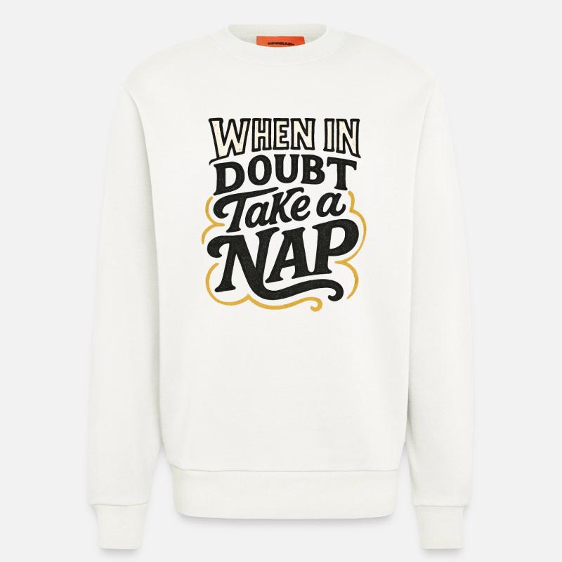 When in Doubt Take a Nap - Sweatshirt - made by SPREAD  - OFF WHITE